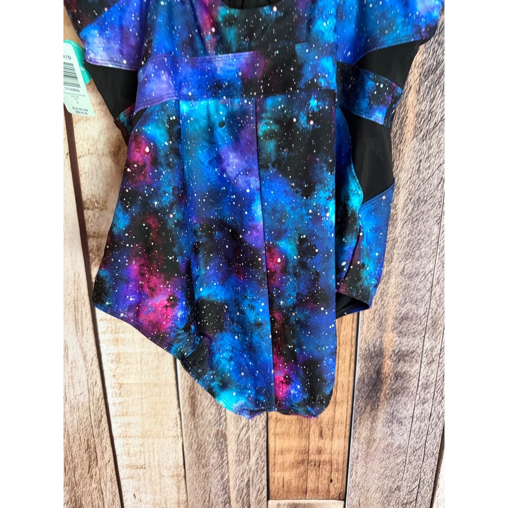 Torrid Swimsuit One Piece Galaxy Cutout Mesh Underwire Resort Torrid Size 1 NWT - Picture 6 of 9